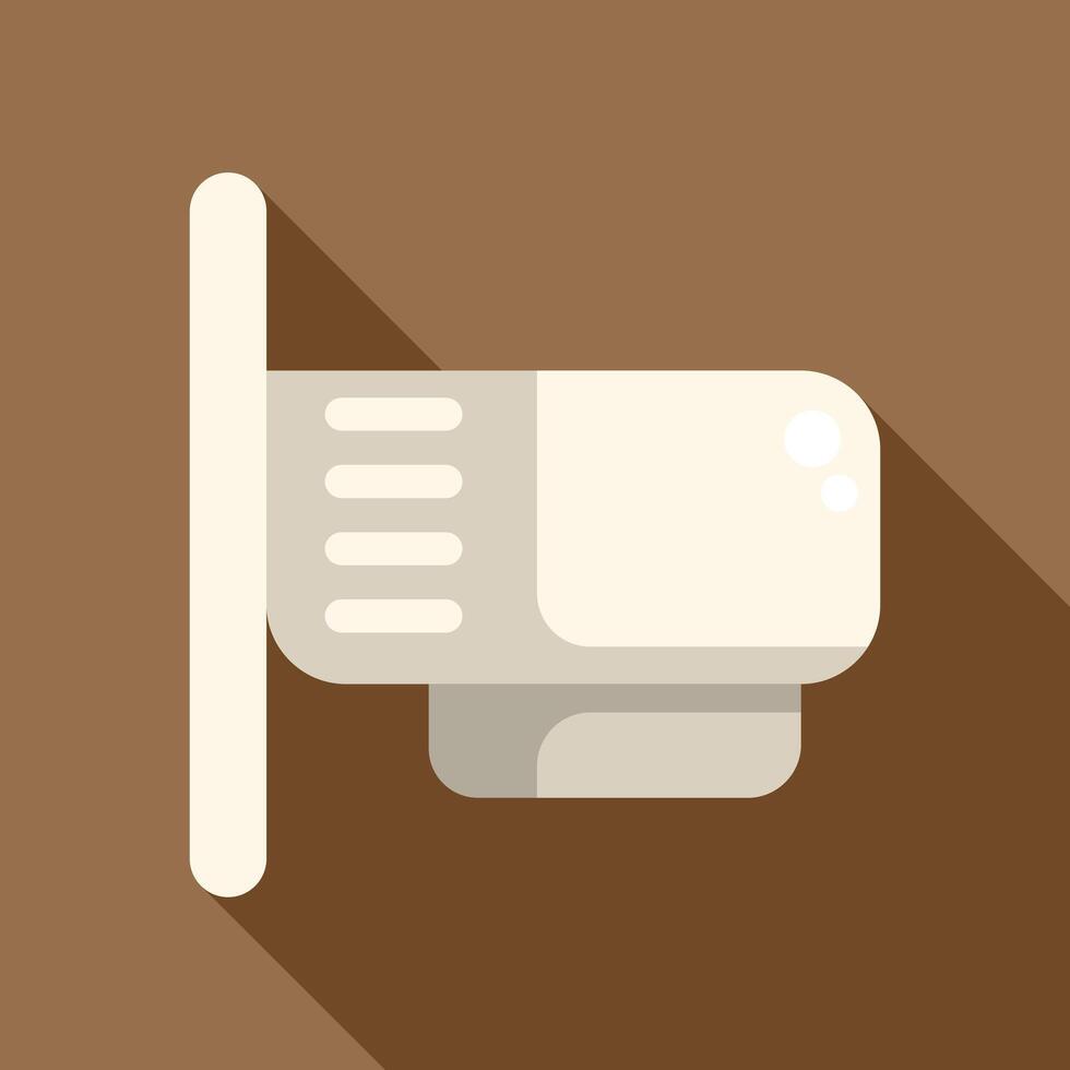 Modern electric hand dryer machine mounted on brown wall vector