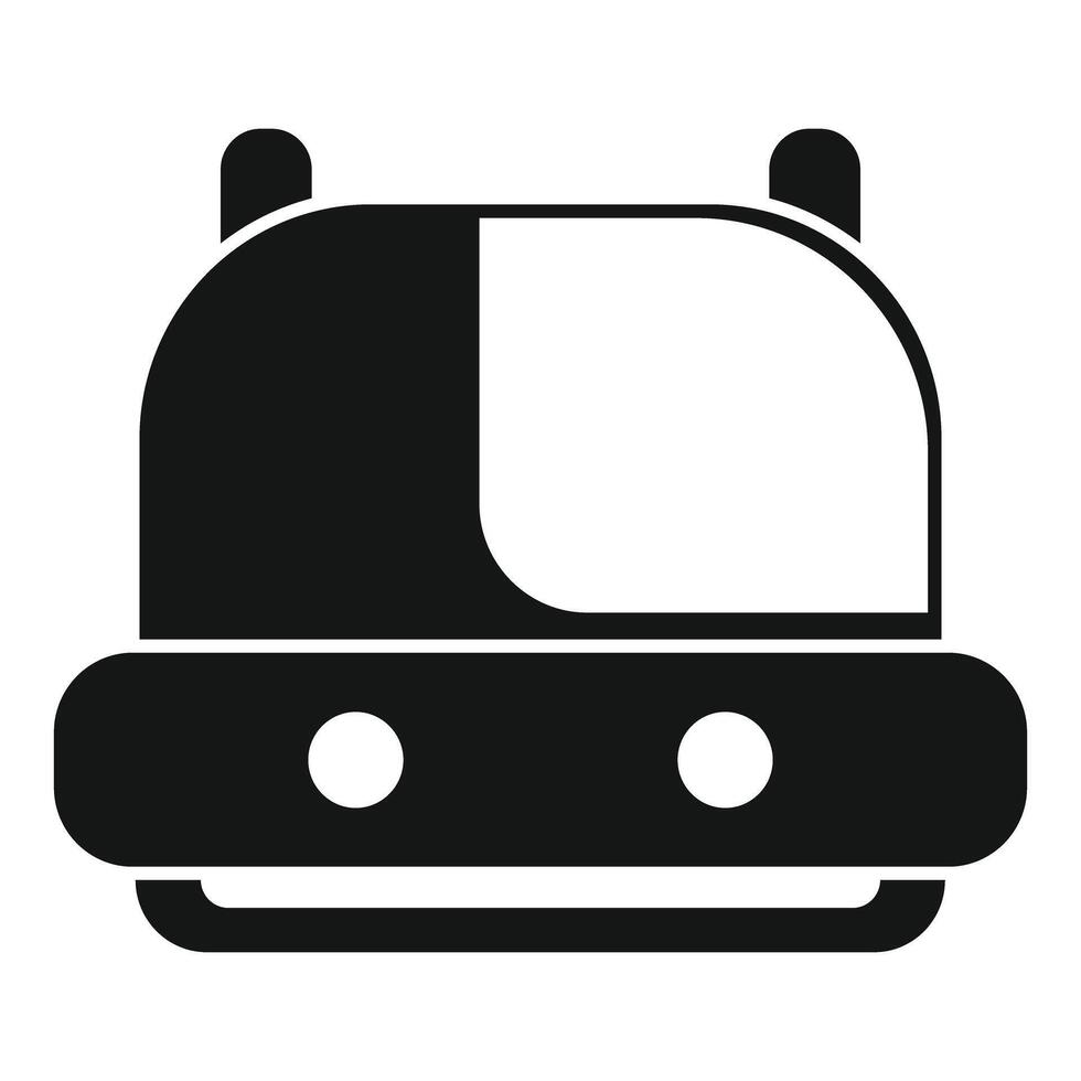 Moon rover driving on the surface of a planet icon, simple style vector