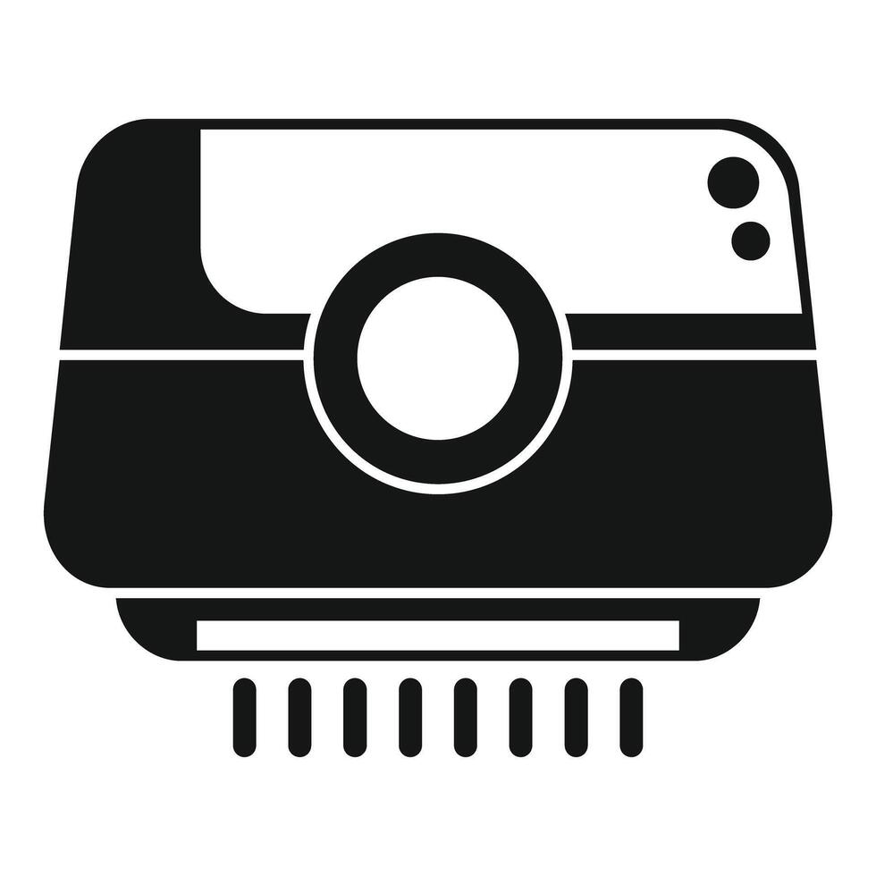 Simple black and white icon of an air conditioner blowing cold air vector