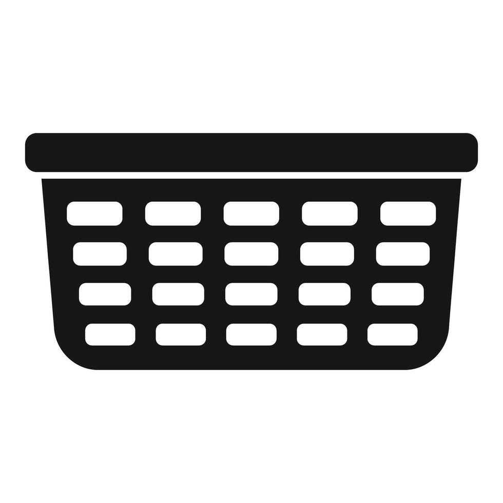 Empty laundry basket with rectangular holes icon vector