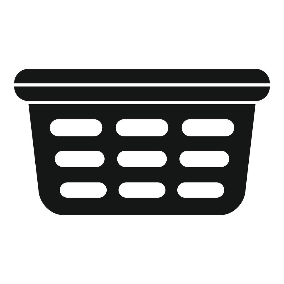 Empty laundry basket waiting for dirty clothes icon vector