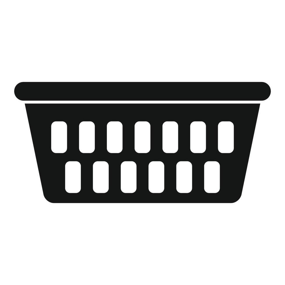 Empty plastic basket standing for laundry or shopping vector