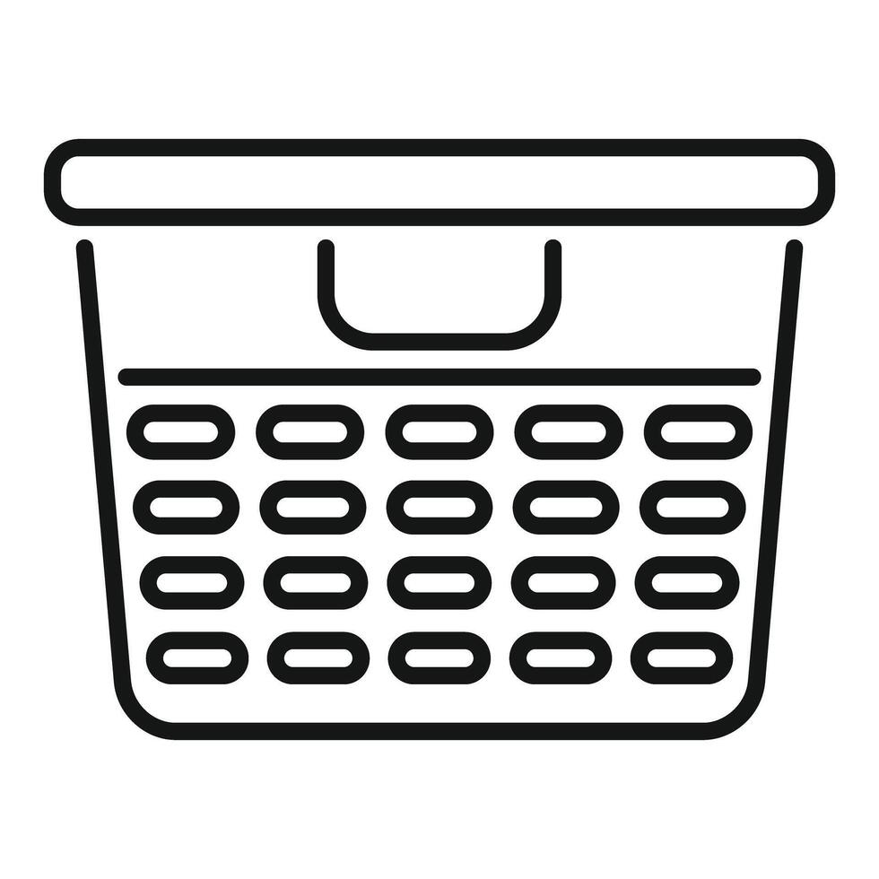 Empty laundry basket waiting for dirty clothes icon vector