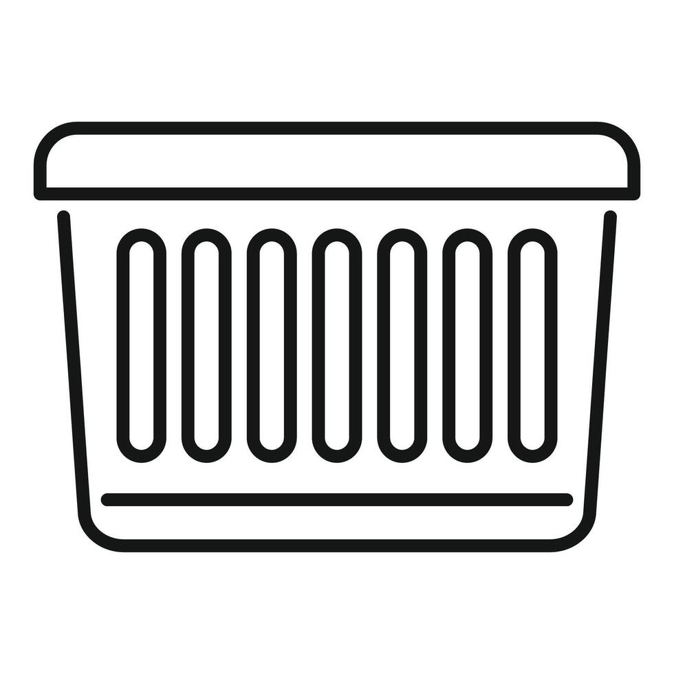 Empty laundry basket waiting for dirty clothes line icon vector