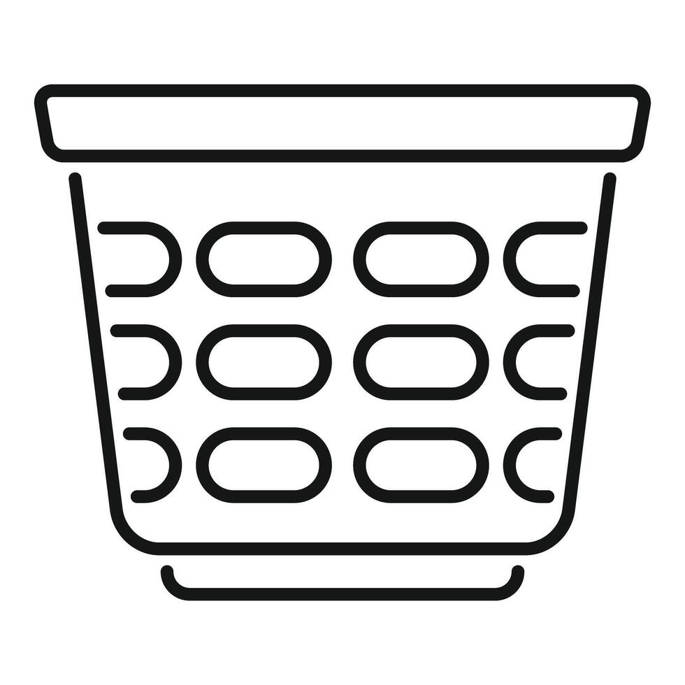 Wicker basket icon for laundry service or picnic storage vector