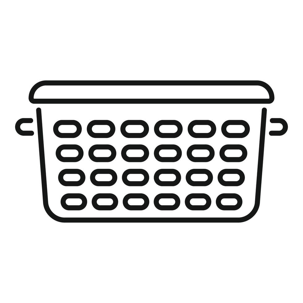 Empty laundry basket waiting for dirty clothes icon vector