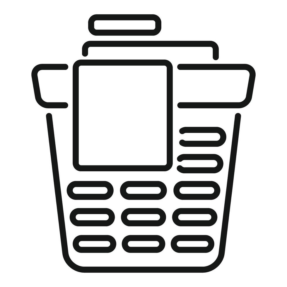 Credit card machine processing payment for online shopping vector