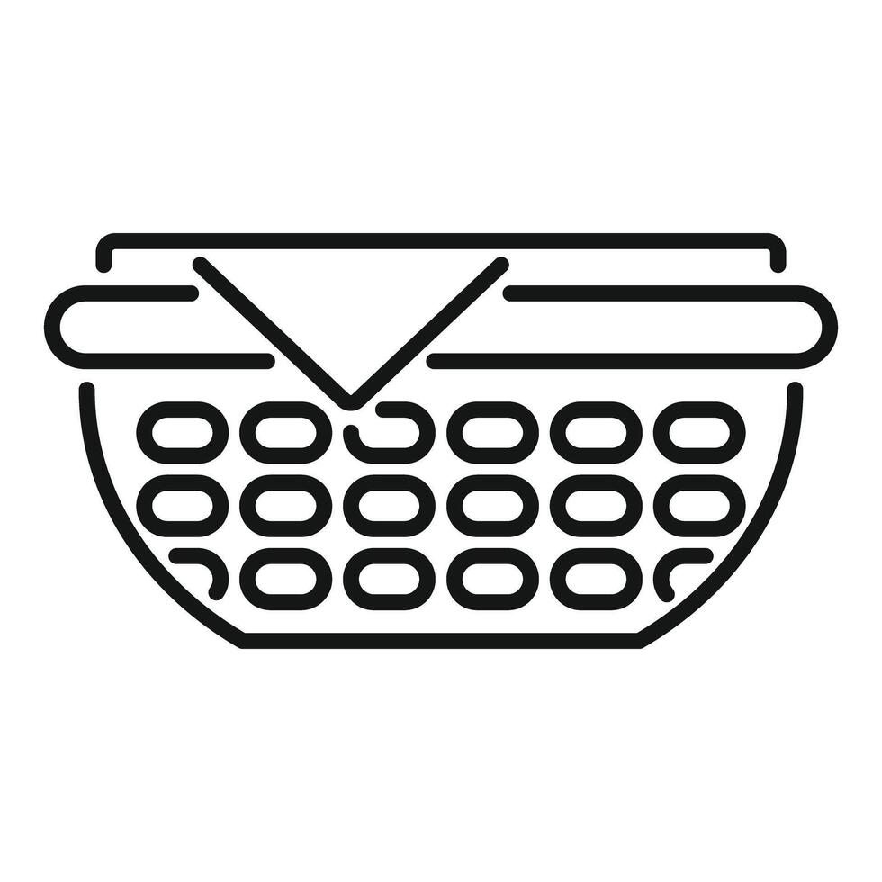 Empty picnic basket waiting for food and drinks icon vector
