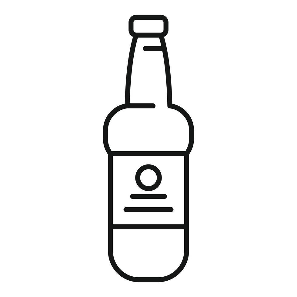 Glass beer bottle with blank label for branding and design vector