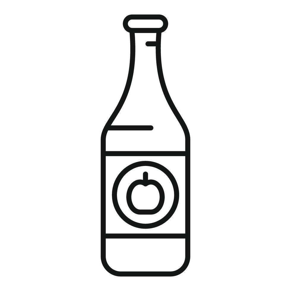 Apple cider vinegar bottle with label for health and cooking vector