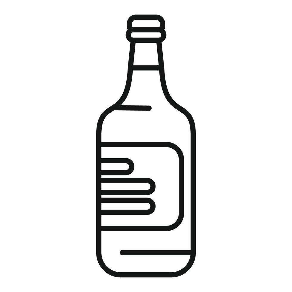 Glass bottle with a cap containing sparkling water minimalist icon vector