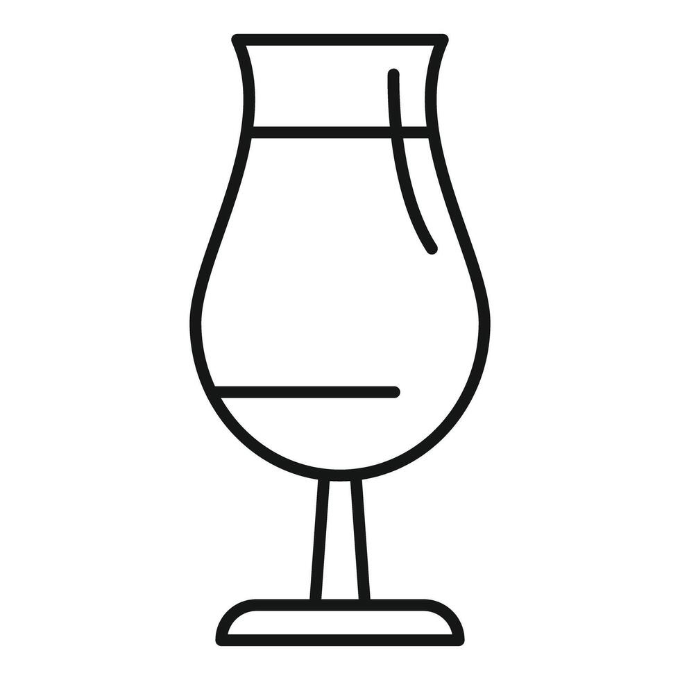 Empty cognac glass standing on white background vector