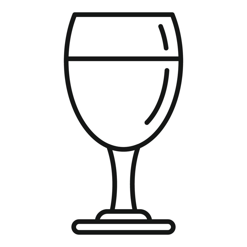 Glass of wine minimalist icon showing beverage and alcohol vector