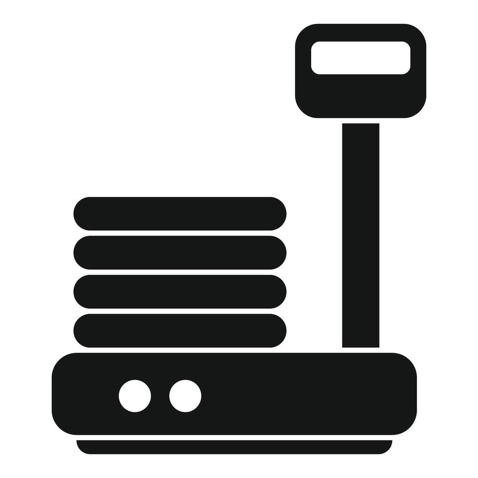 Digital luggage scale showing weight of suitcases icon vector