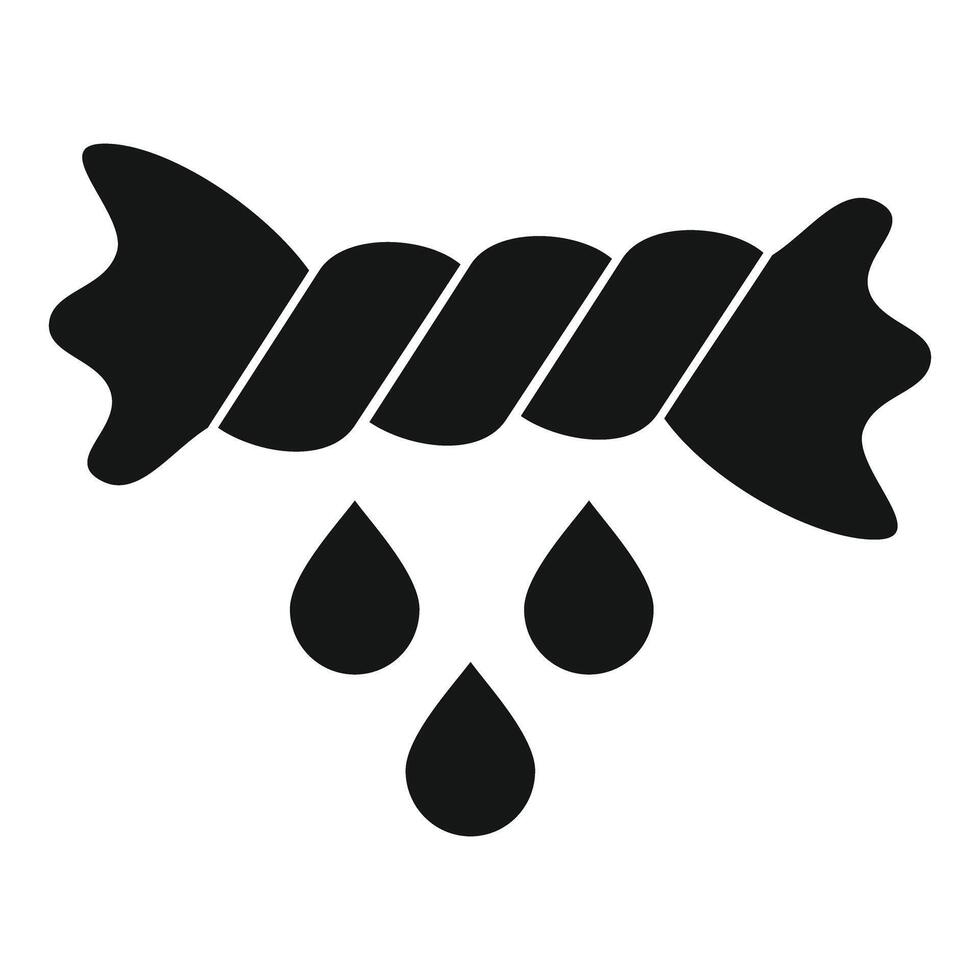 Wet rope icon showing soaked string dripping water vector