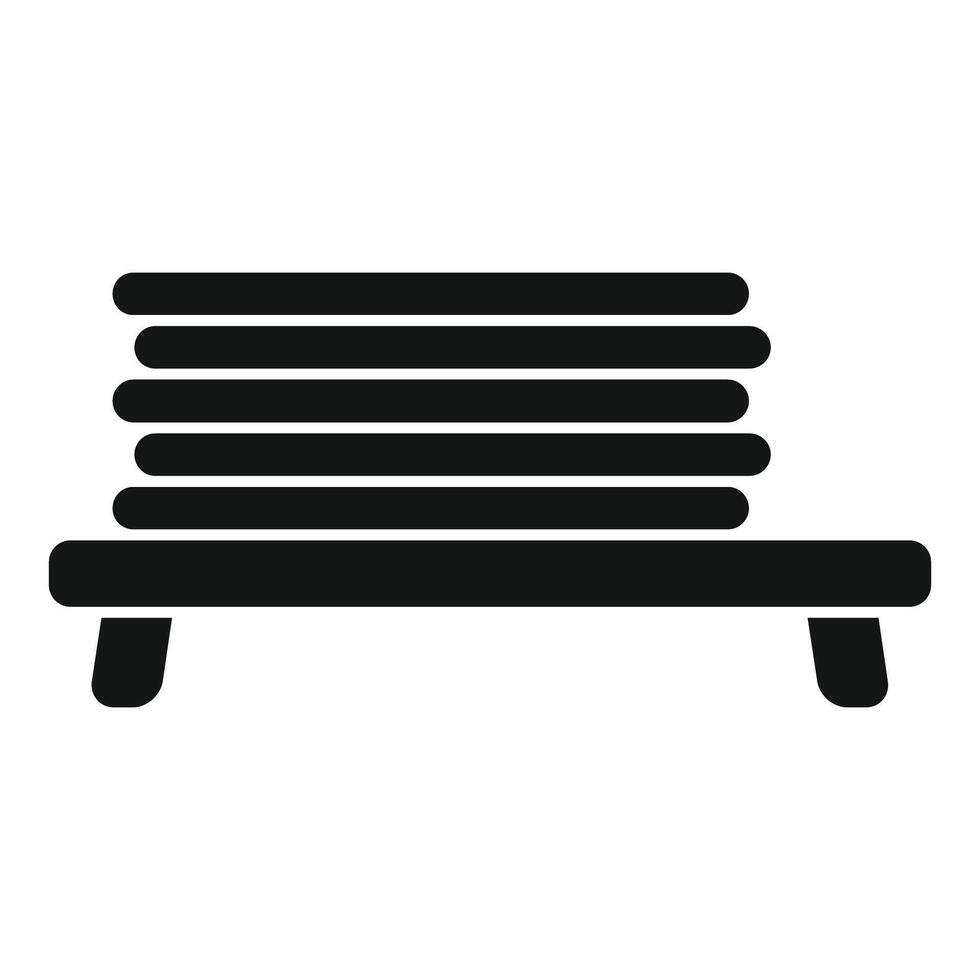 Wood planks forming bench icon, simple style vector