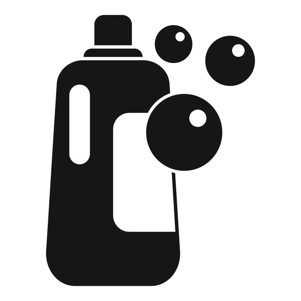 Detergent bottle making bubbles for cleaning and laundry vector