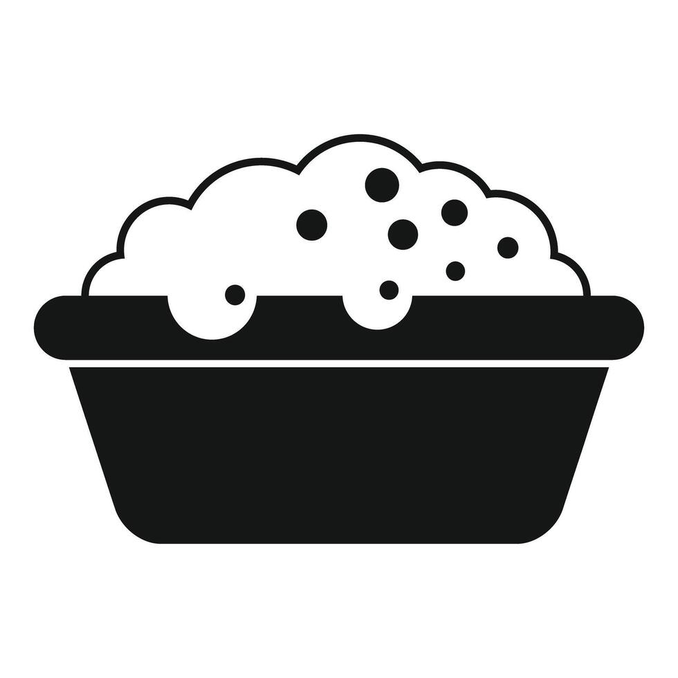 Basin full of soapy water for washing and bathing vector