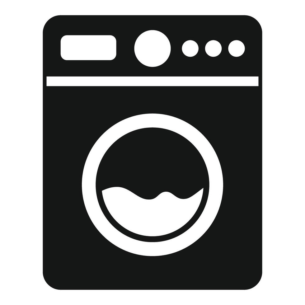 Washing machine showing water level during washing cycle vector