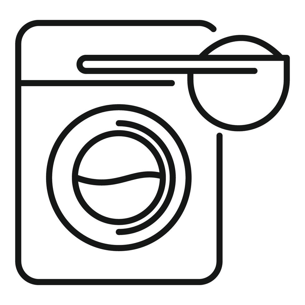 Washing machine adding washing powder icon laundry service symbol vector