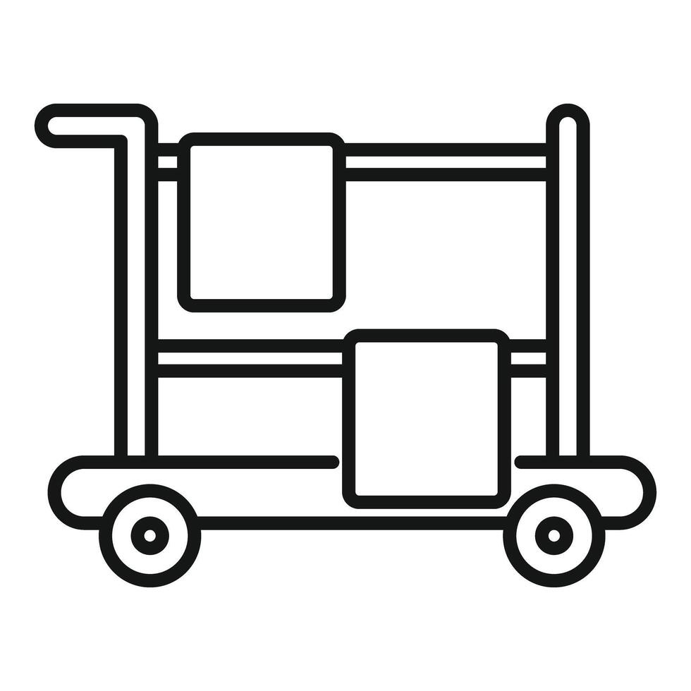 Hotel trolley carrying fresh towels for guests vector