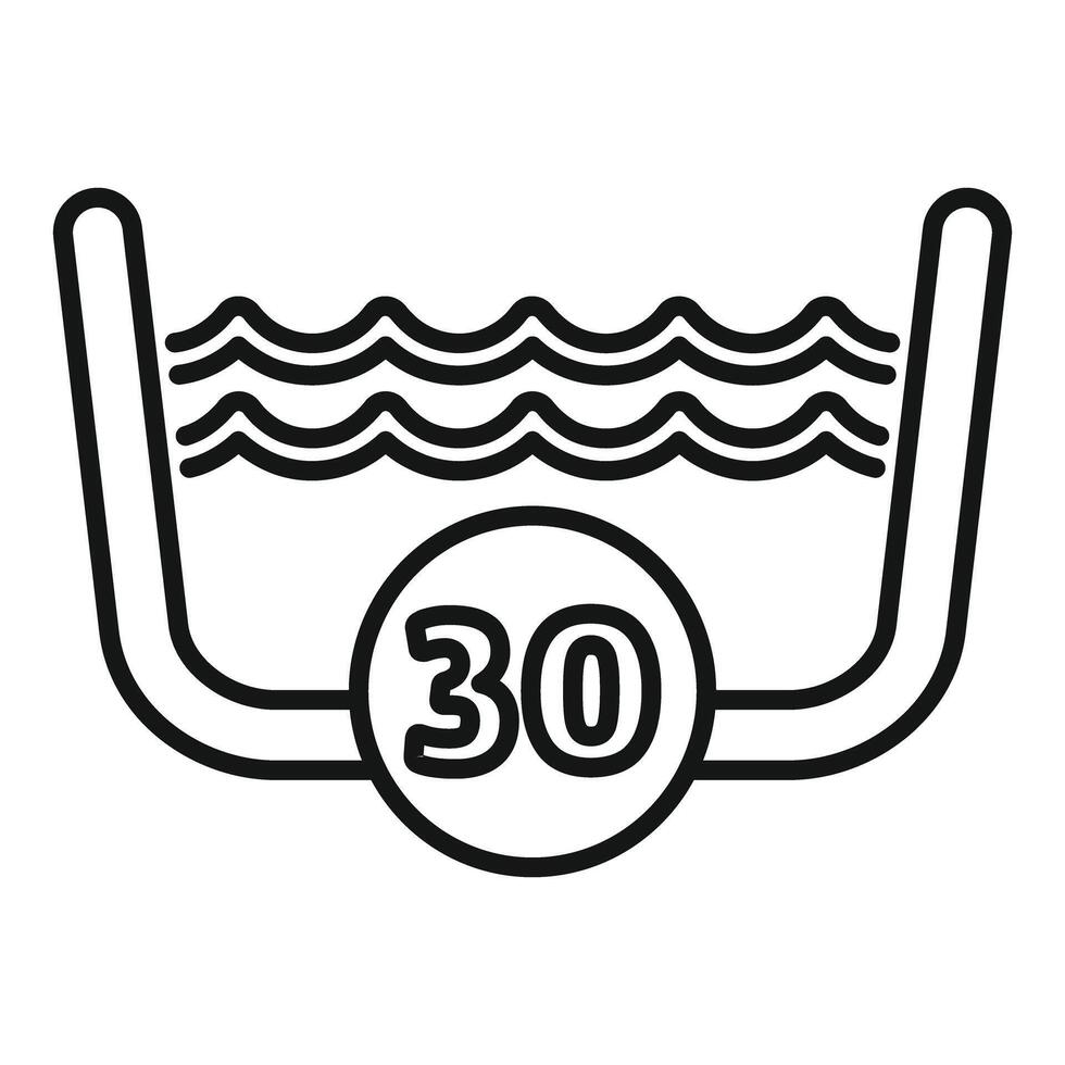 Water temperature icon showing thirty degrees for swimming pool vector