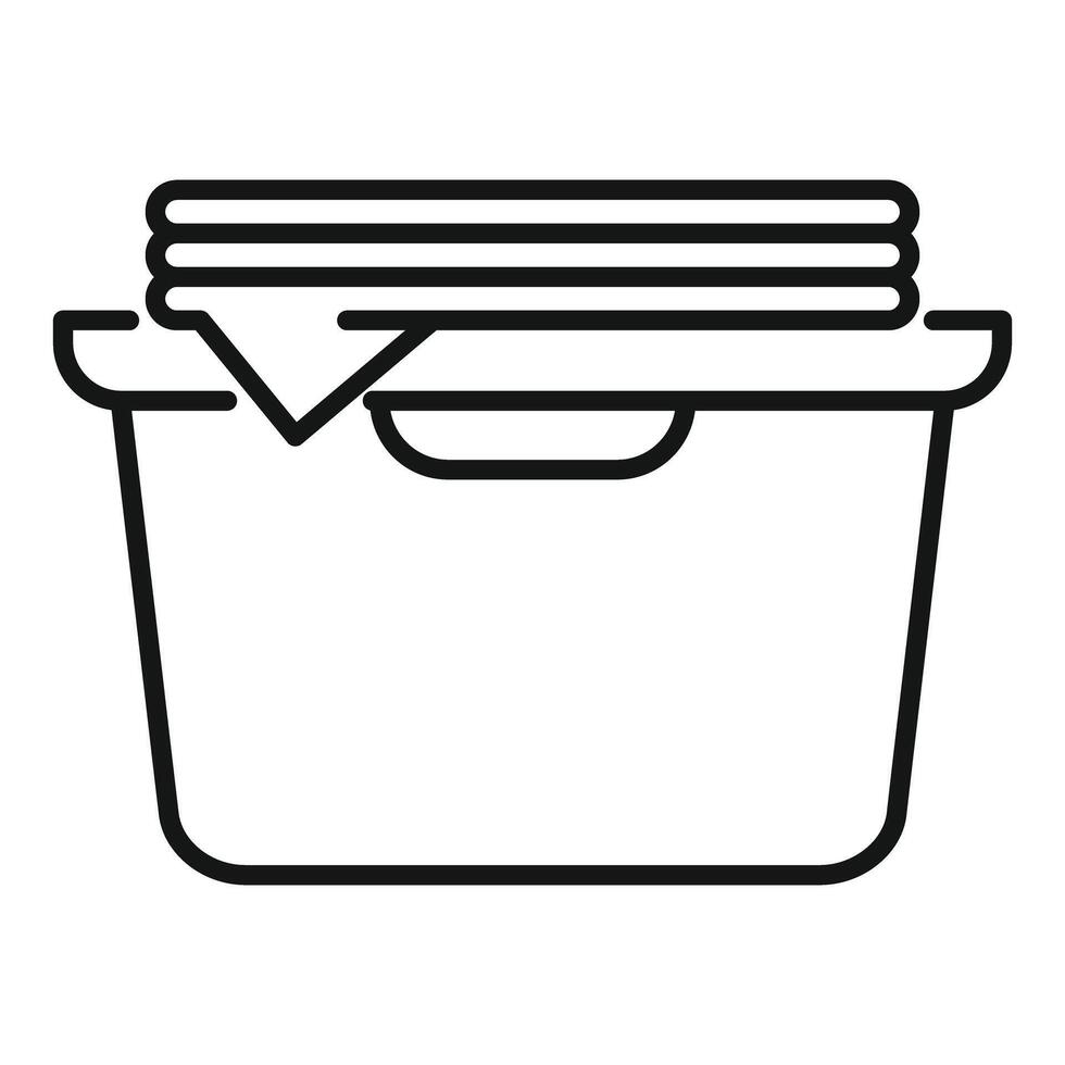 Laundry basket full of freshly washed clothes icon vector