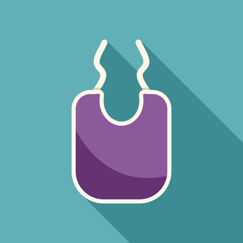 Purple baby bib icon representing eating and mealtime for infants vector