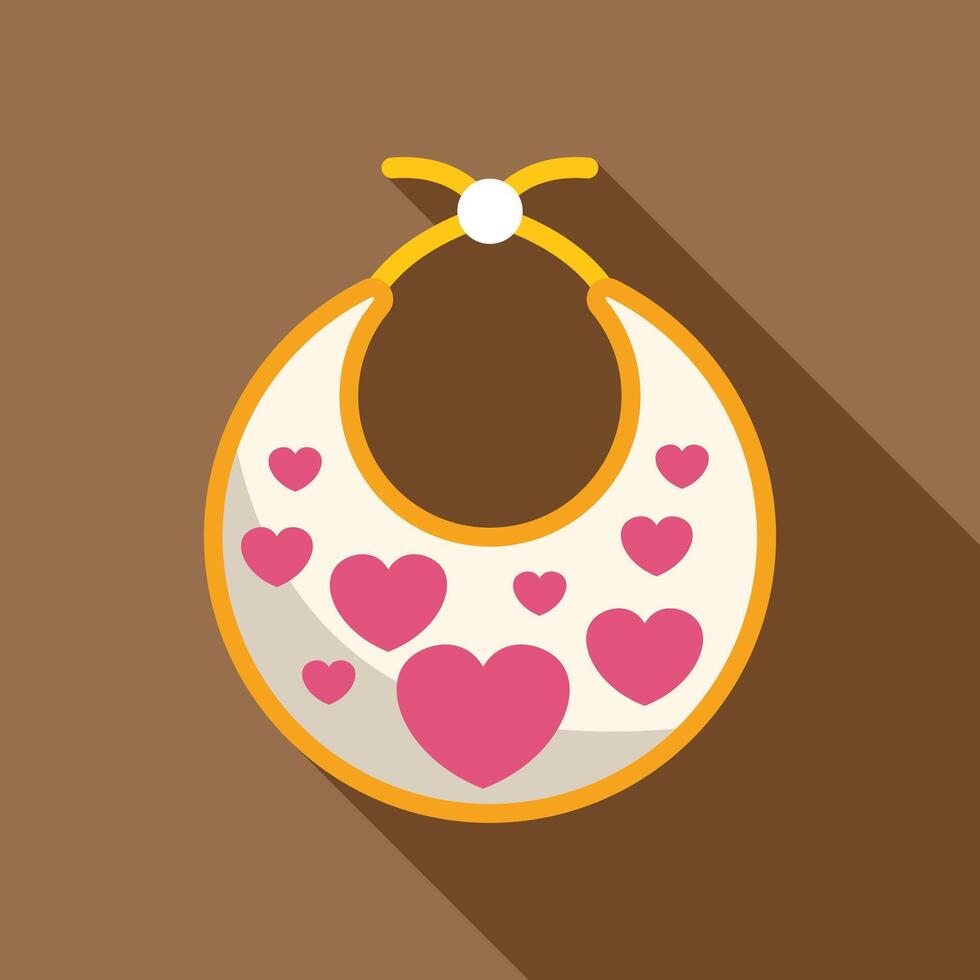 Baby bib decorated with hearts showing love and care for infants vector