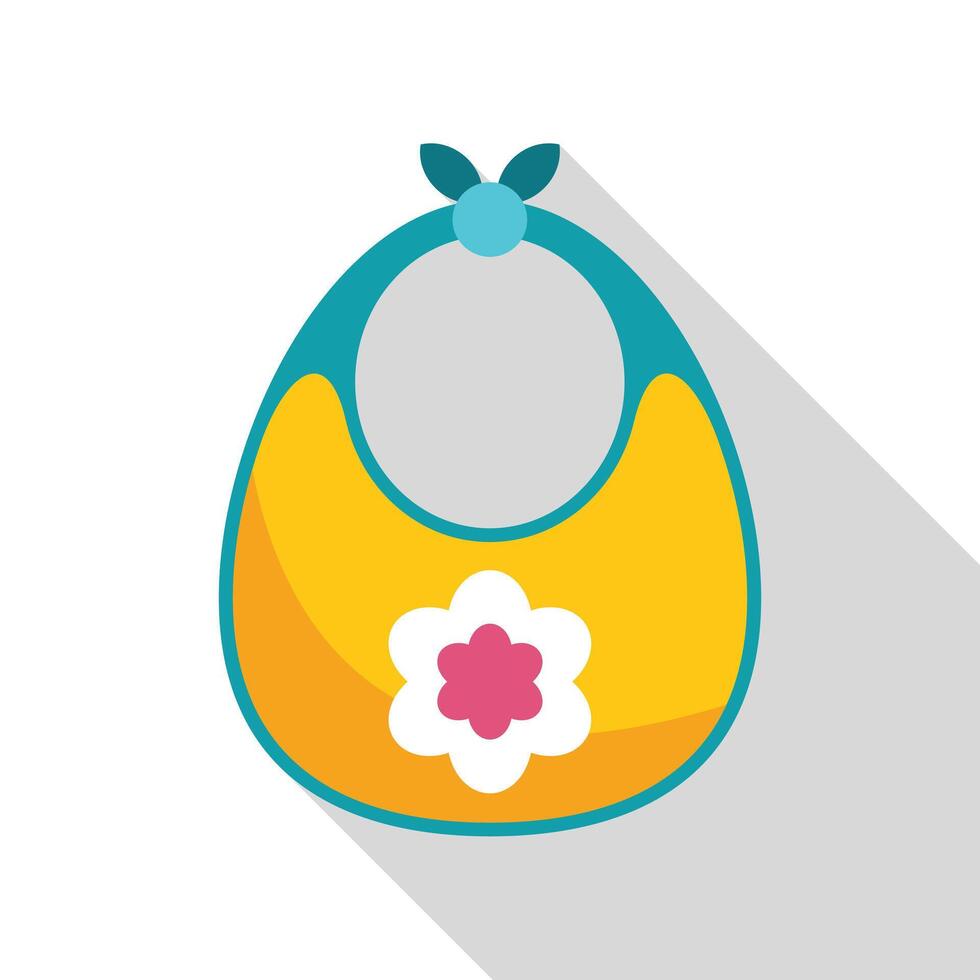 Baby bib with flower decoration for feeding time vector
