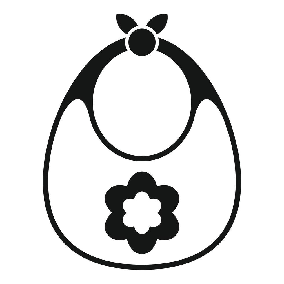 Baby bib with flower icon showing mealtime for kids vector