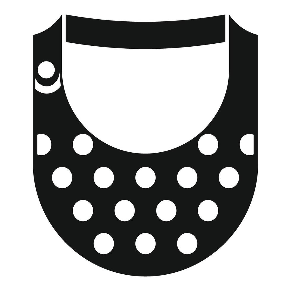 Black and white baby bib with polka dots icon simple style vector