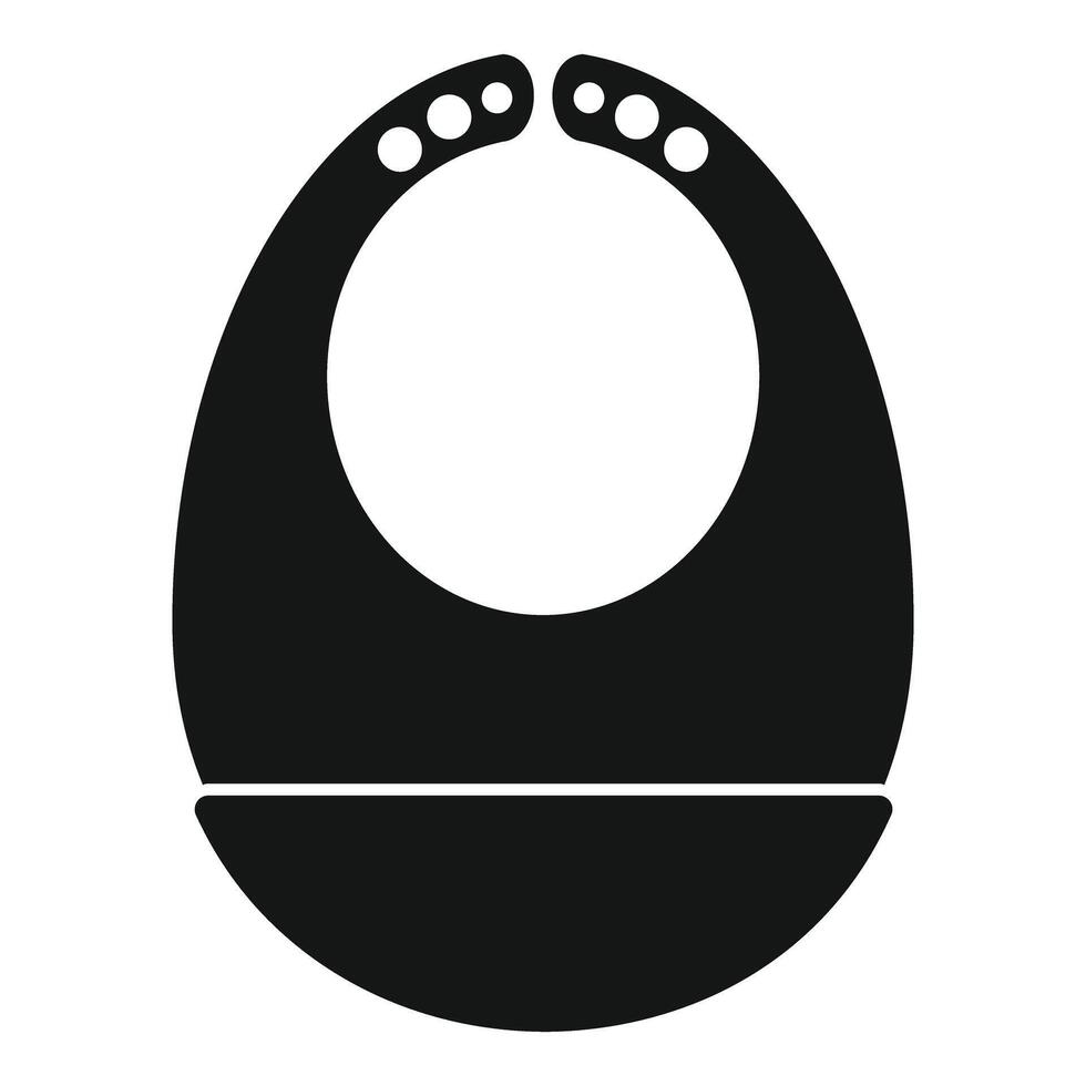 Baby bib with pocket protecting clothes while eating icon vector