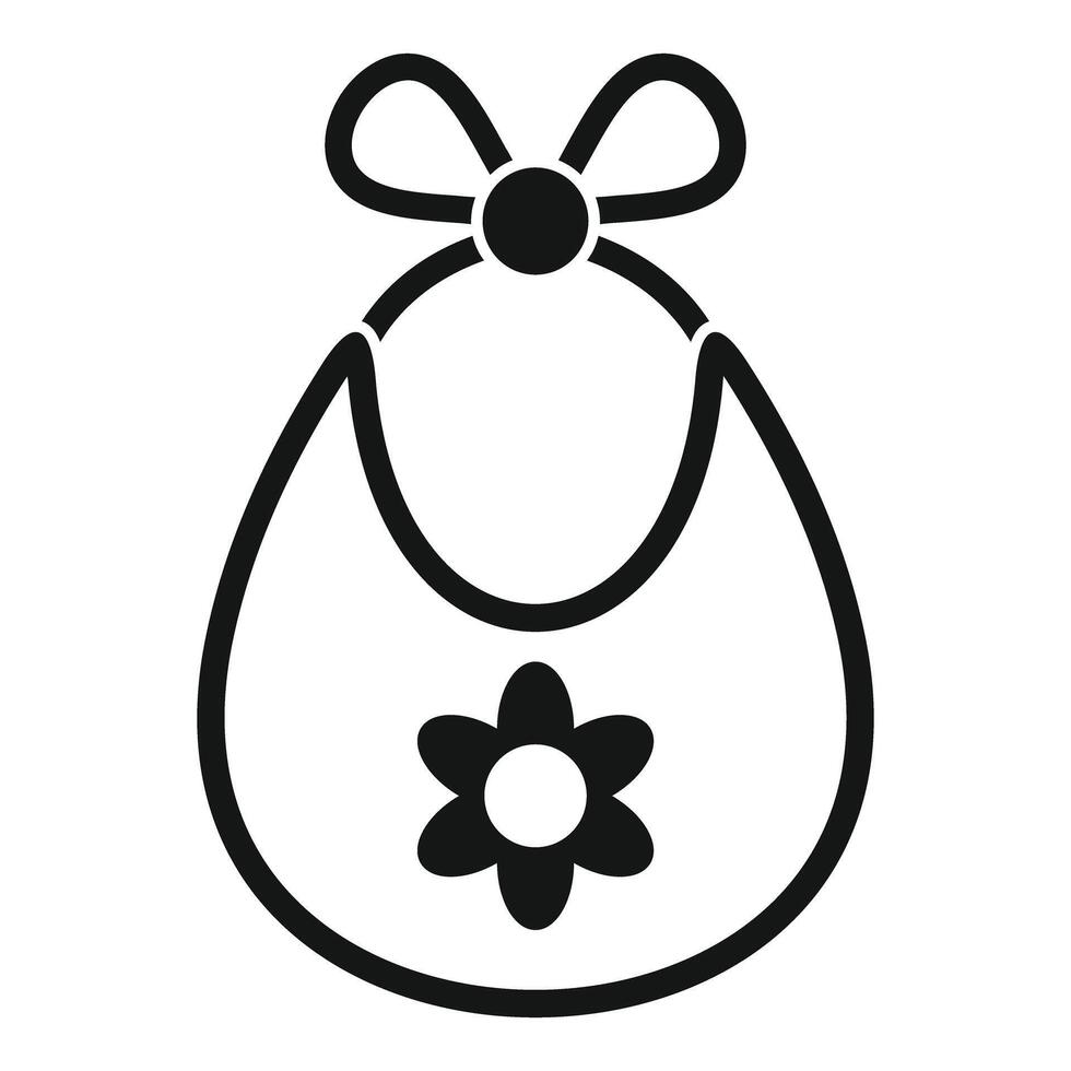 Baby girl bib with flower icon showing eating time vector
