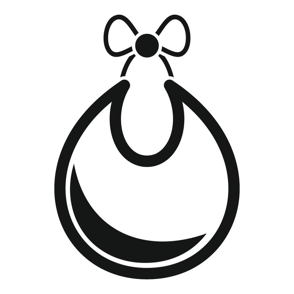 Baby bib with bow tie icon showing eating accessory vector