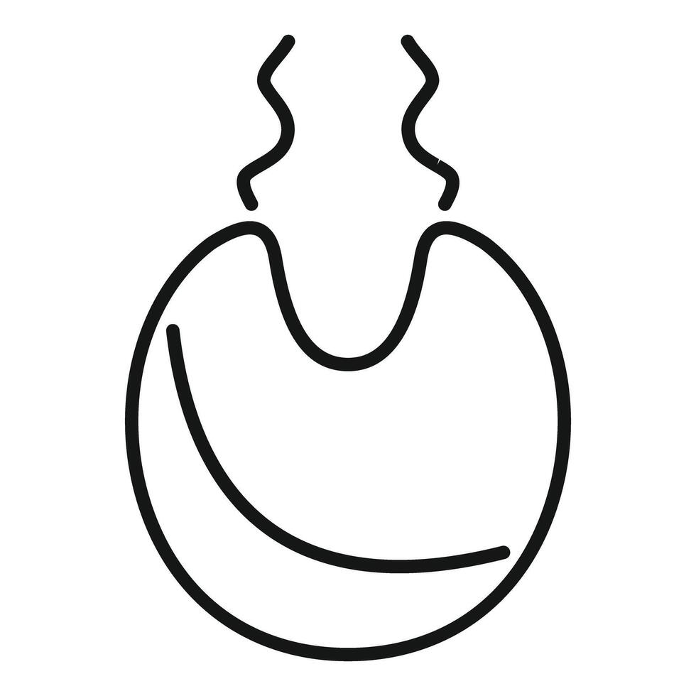 Baby bib icon, clothing protecting from food stains while eating vector