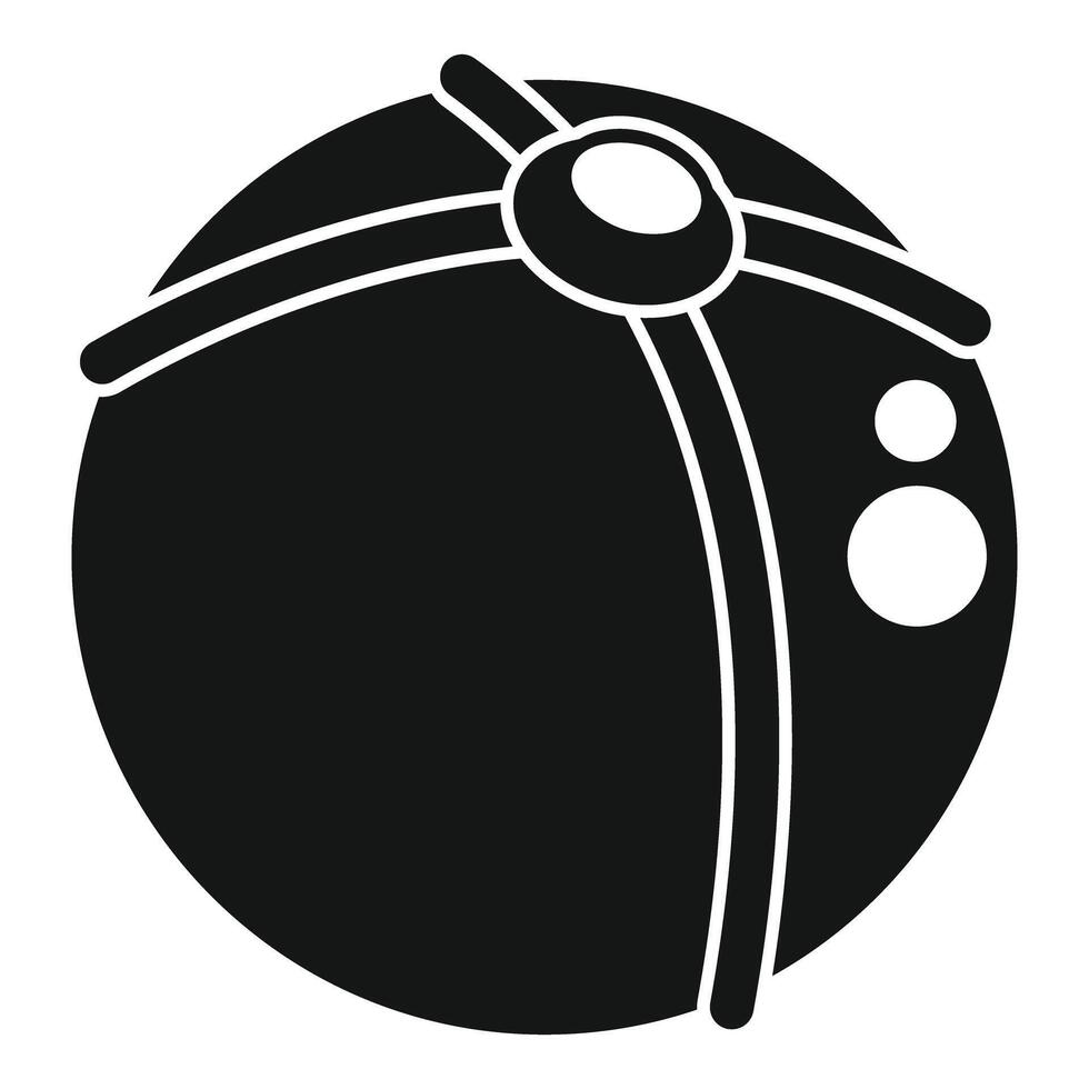Black and white rubber ball for bouncing and playing vector
