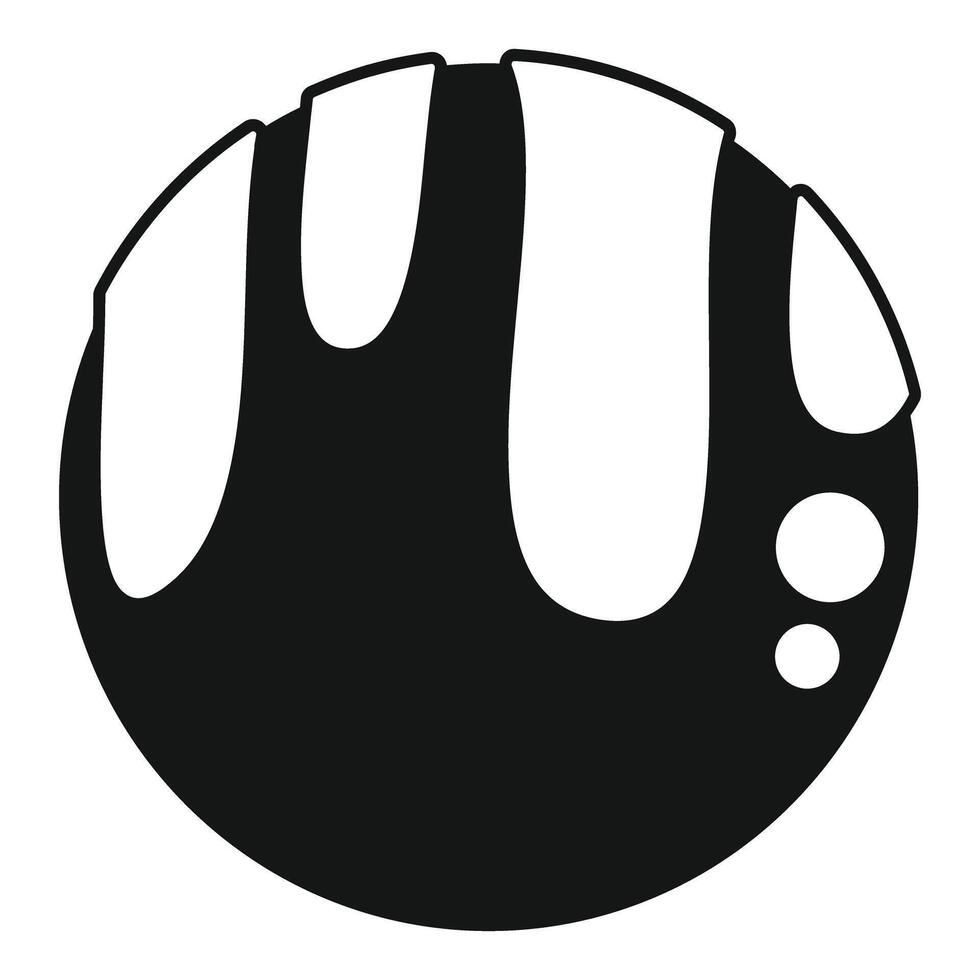 Black and white planet icon, simple style vector