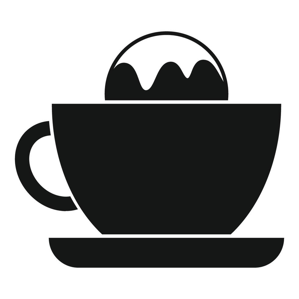 Cup holding big muffin dessert icon simple style vector
