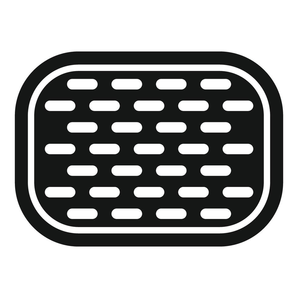 Black car air filter protecting engine from dust vector