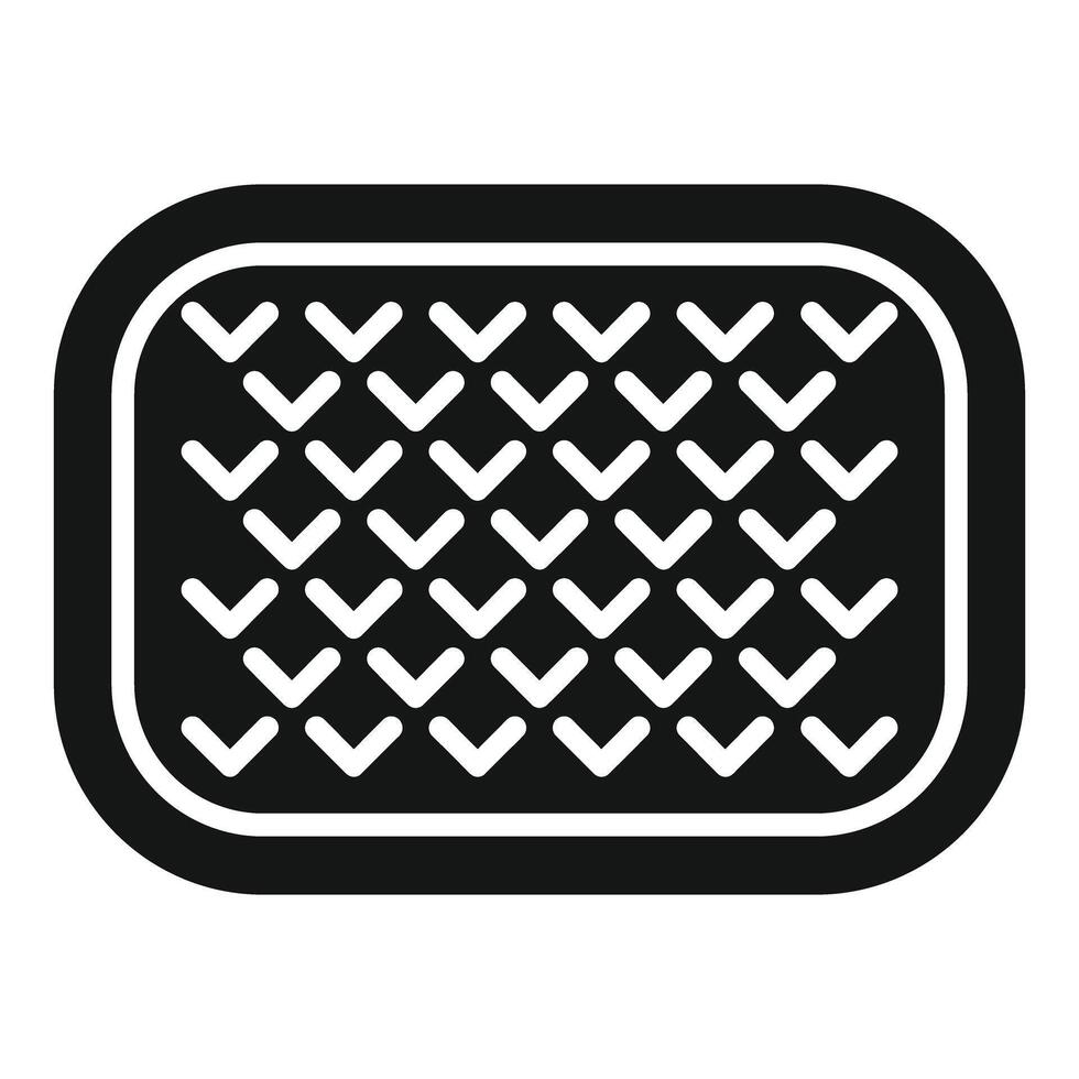 Black rectangular padded surface with geometric pattern icon vector