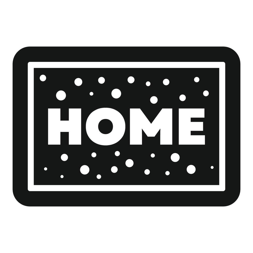 Black and white doormat with home text saying welcome vector