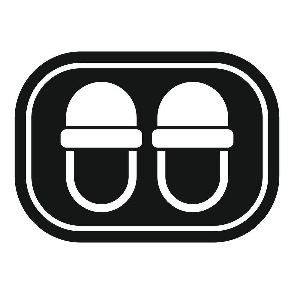 Pair of slippers inside oval sign showing hotel service icon vector