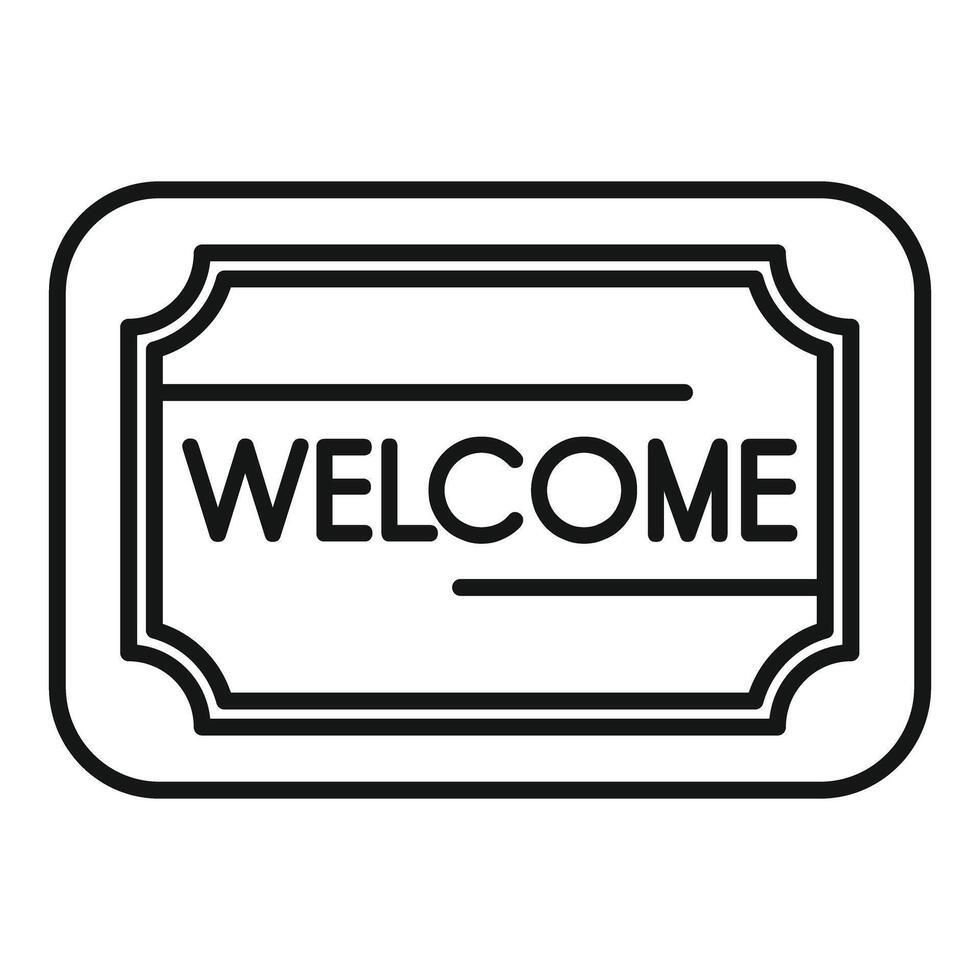 Welcome doormat icon representing hospitality and greeting vector