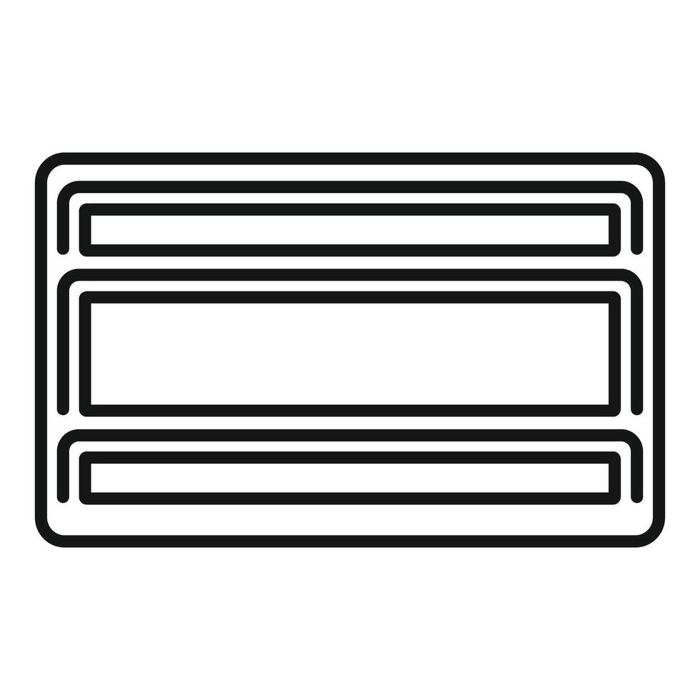 Empty three tier shelf icon showing storage space vector
