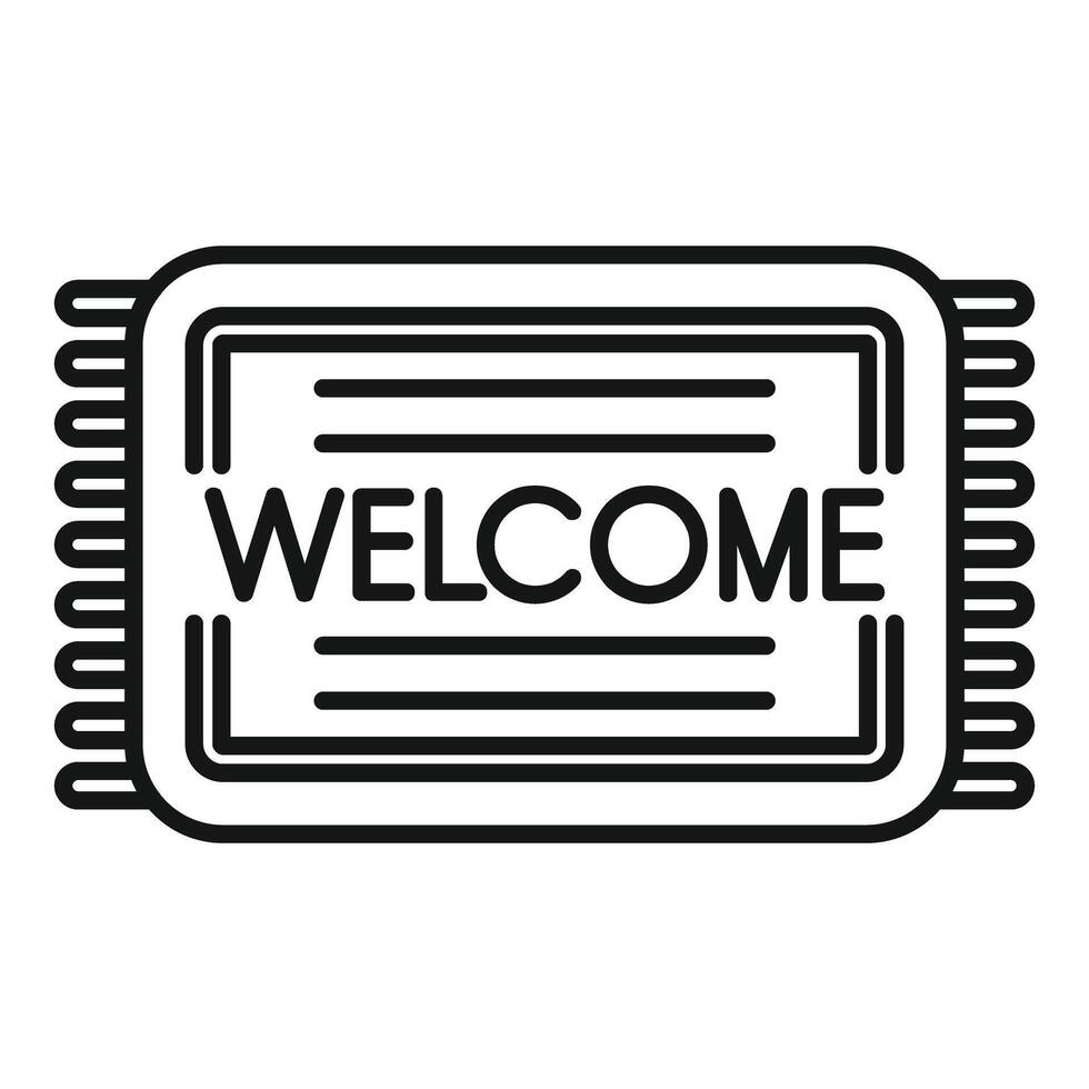 Welcome doormat icon showing hospitality and greeting vector