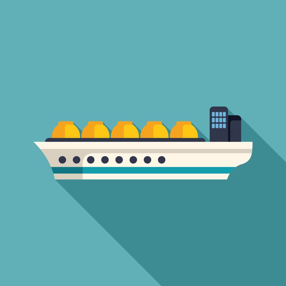 Lng tanker ship delivering liquefied natural gas across the ocean vector