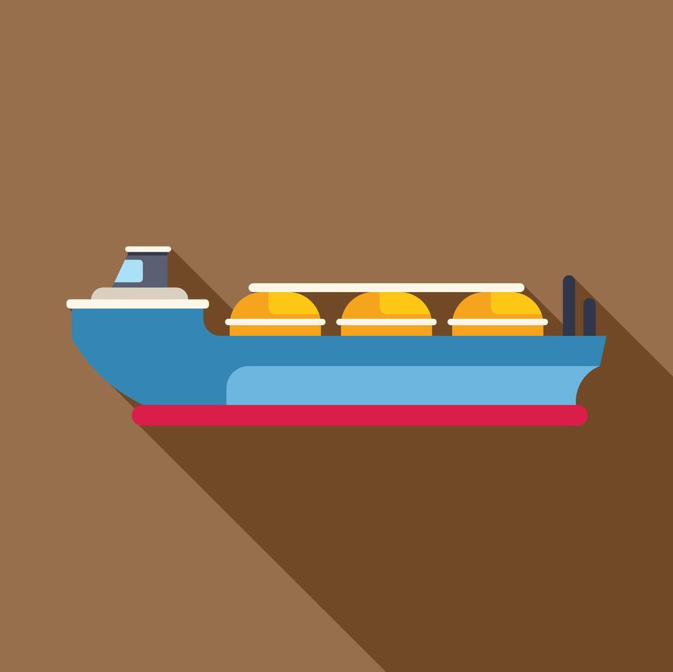 Big gas carrier ship delivering cargo at seaport vector