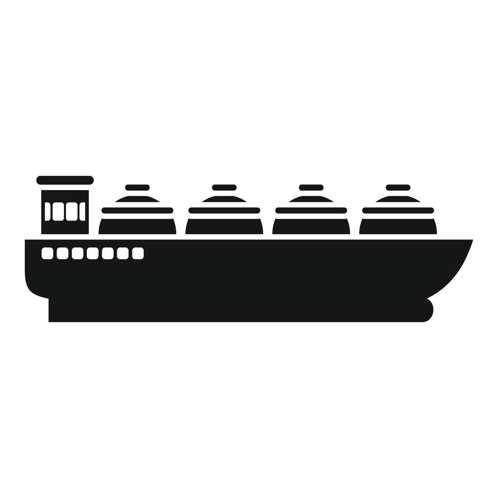 Gas carrier ship delivering liquefied natural gas vector