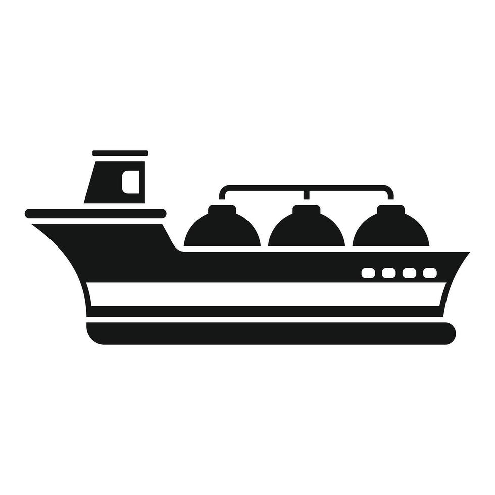 Big cargo ship carrying liquefied natural gas on sea vector